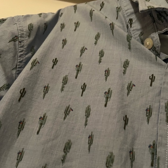 EUC Banana Republic Luxe Stretch Poplin Grant Slim Fit Short Sleeve Cactus - Picture 4 of 6